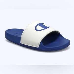 Champion Kids IPO Squish Slide Sandals Blue/White Size 4 Youth new